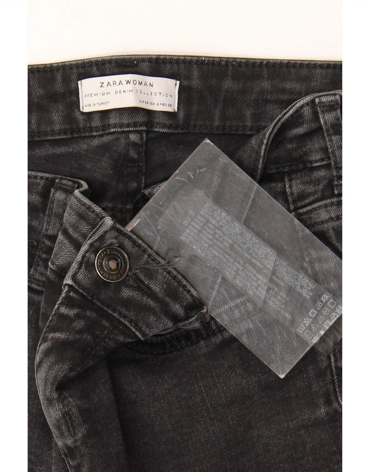 Zara Damen Schlagjeans EU 38 Small W28 L31 Schwarze Baumwolle