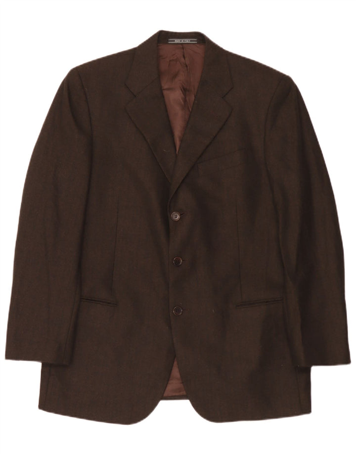 Vintage Herren 3-Knopf-Blazerjacke UK 38 Mittelbraune Schurwolle