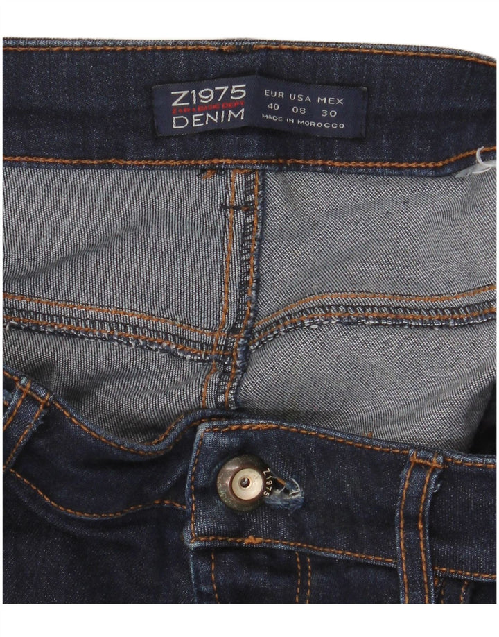 Zara Damen Schlagjeans EU 40 Mittel W30 L32 Marineblau