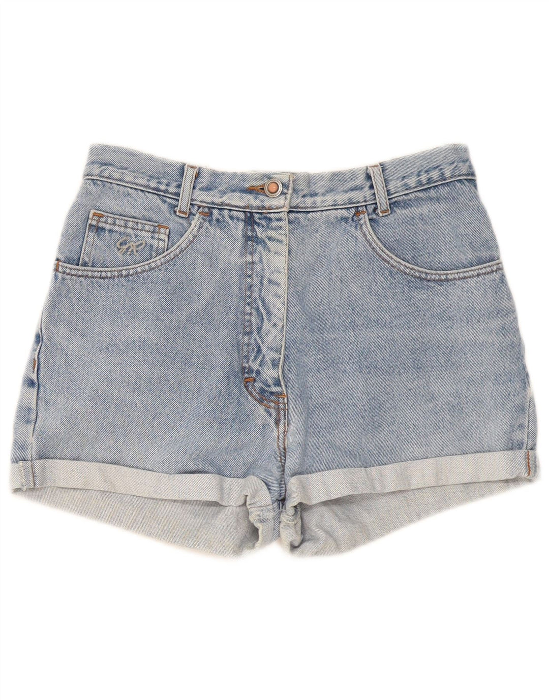 Vintage Damen Jeansshorts W30 Mittelblaue Baumwolle