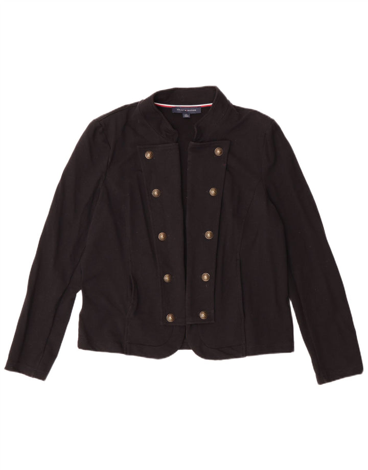 Tommy Hilfiger Damen-Cardigan-Oberteil, UK 16, Größe L, Schwarz, Baumwolle