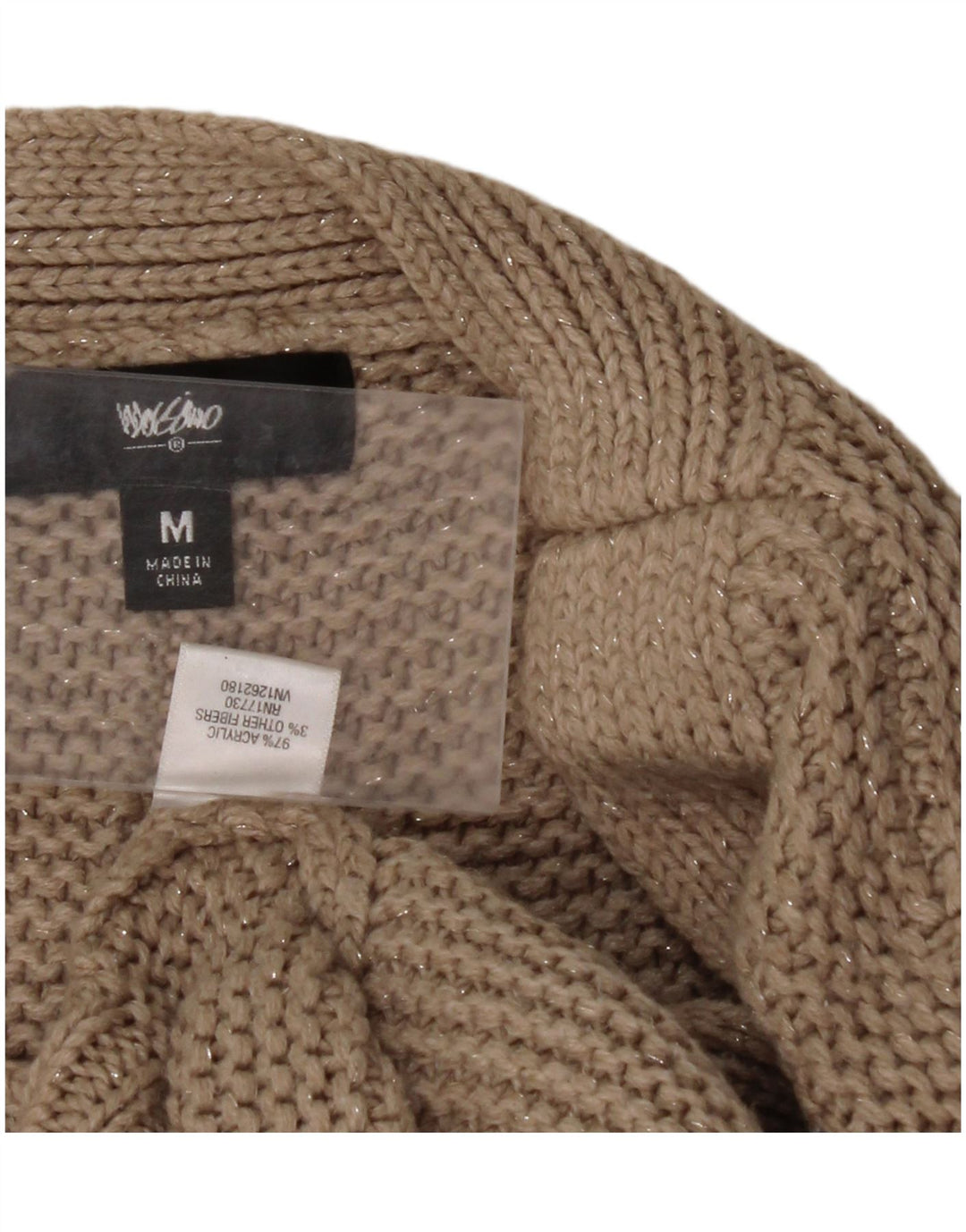 MOSSIMO Damen-Pullover, übergroß, U-Boot-Ausschnitt, Gr. 14, Mittelbeige