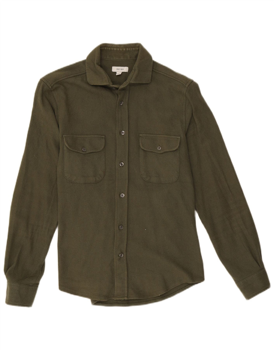Reiss Herren-Hemd, klein, Khaki, Baumwolle