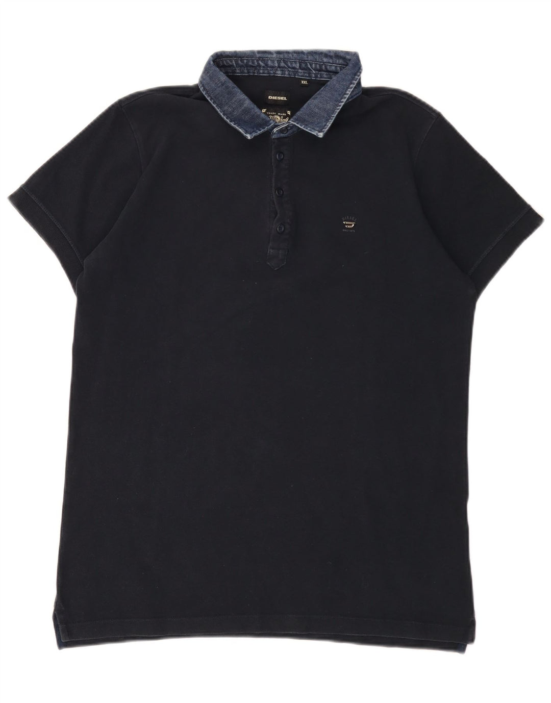 Diesel Herren Poloshirt 2XL Marineblau Baumwolle