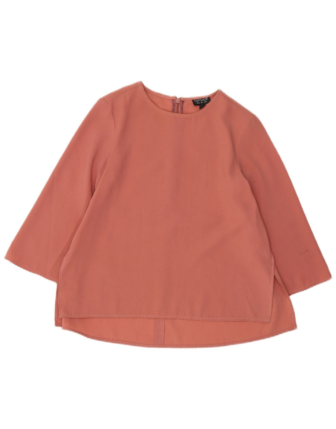 TOPSHOP Damen-Blusenoberteil mit 3/4-Ärmeln, übergroß, UK 6, XS, Rosa, Polyester