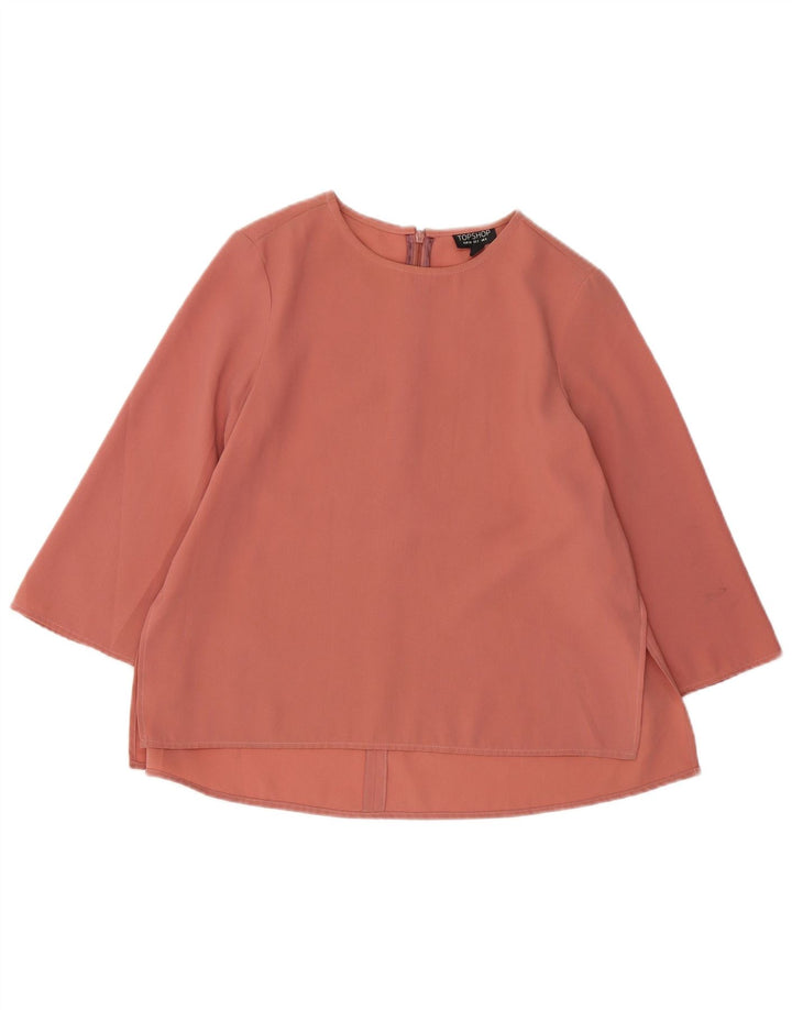 TOPSHOP Damen-Blusenoberteil mit 3/4-Ärmeln, übergroß, UK 6, XS, Rosa, Polyester