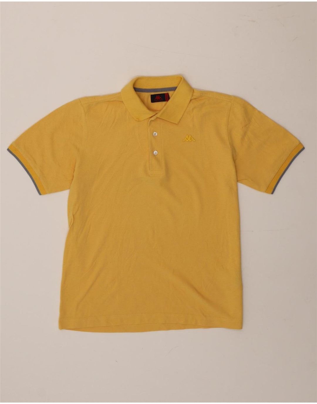 Kappa Herren Poloshirt Small Gelb Baumwolle