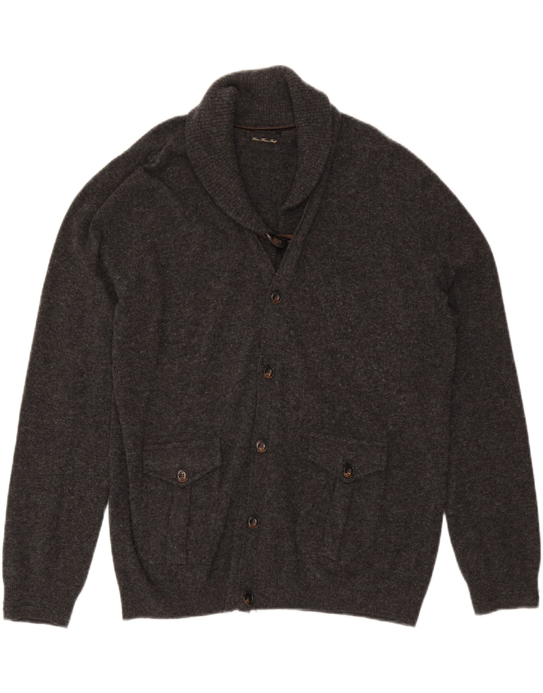 MASSIMO DUTTI Herren-Strickjacke, Größe L, Grau