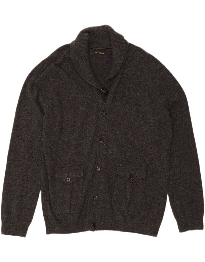 MASSIMO DUTTI Herren-Strickjacke, Größe L, Grau