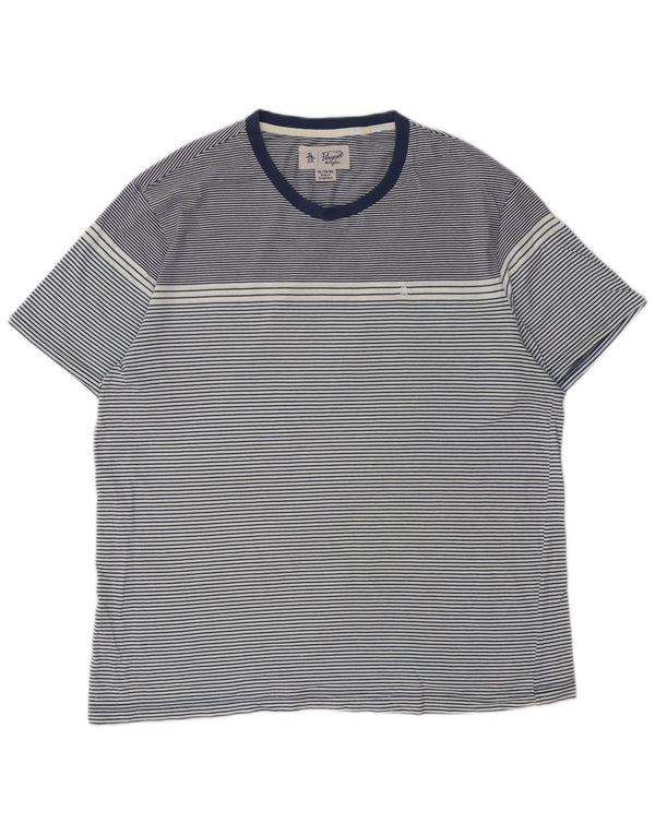 PENGUIN Herren-T-Shirt, groß, XL, marineblau, gestreift, Baumwolle