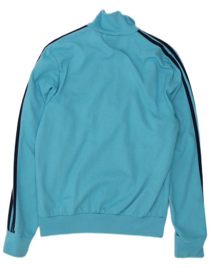 Adidas Herren-Trainingsanzug-Top-Jacke aus mittelblauer Colourblock-Baumwolle