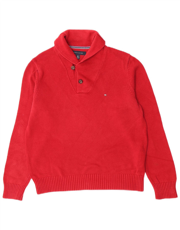 Tommy Hilfiger Herren-Pullover mit Schalkragen, Größe S, rot, Baumwolle