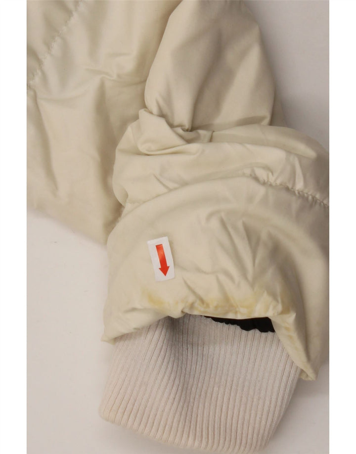 CALVIN KLEIN Wattierte Damenjacke mit Kapuze, UK 14, Medium, gebrochenes Weiß, Polyester