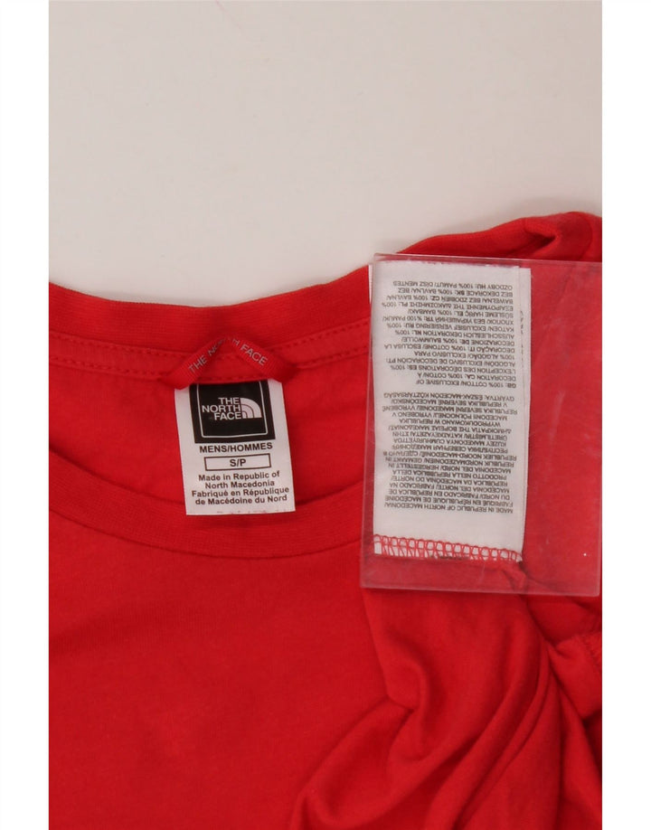 THE NORTH FACE Mens Graphic T-Shirt Top Small Red Cotton