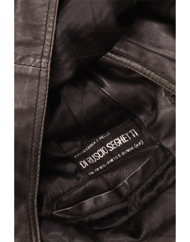 VINTAGE Herren Lederjacke UK 40 Großes schwarzes Leder