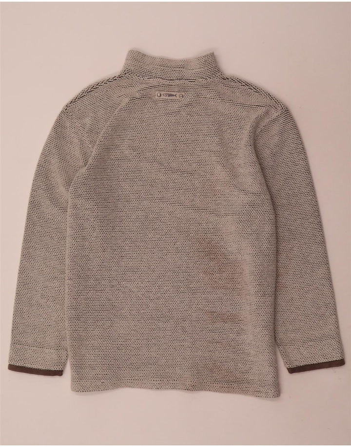 WEIRD FISH Herren-Sweatshirt mit Reißverschluss am Hals, groß, aus grauer Baumwolle