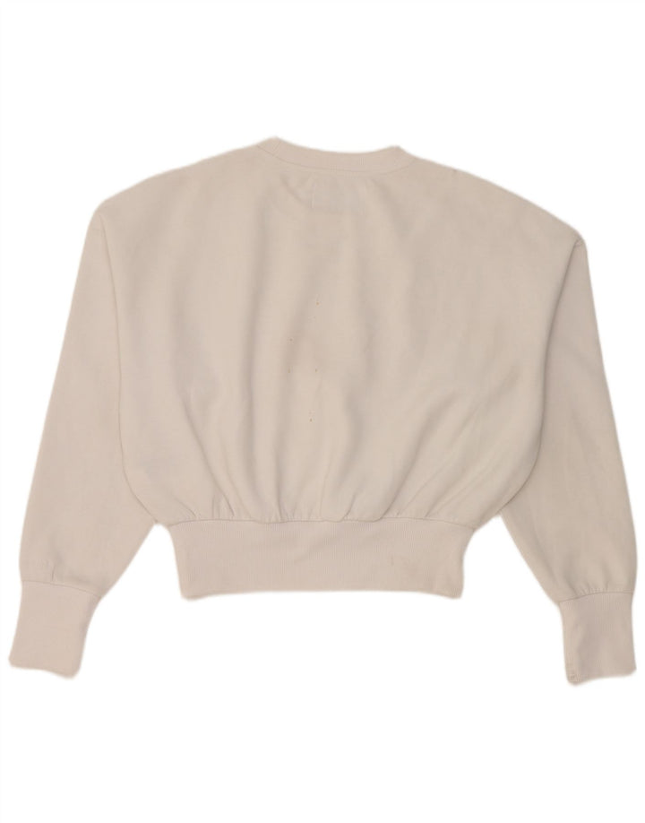Calvin Klein Jeans Damen Übergroßer Sweatshirt-Pullover UK 14 Mittelweiß