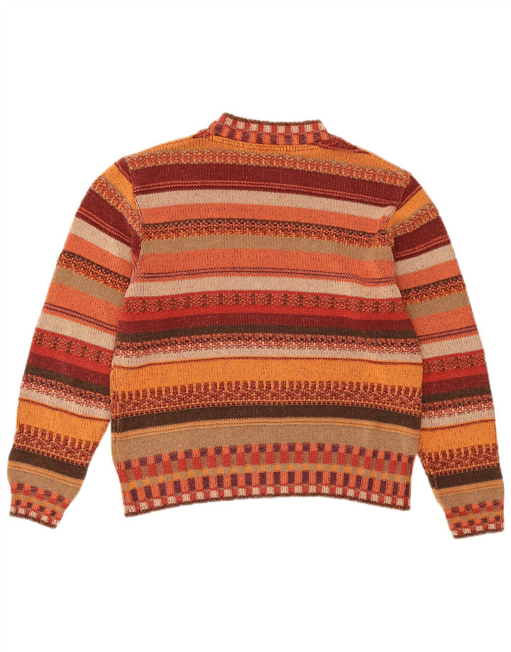 VINTAGE Damen-Pullover mit Rundhalsausschnitt, UK 14, mittelmehrfarbig gestreift