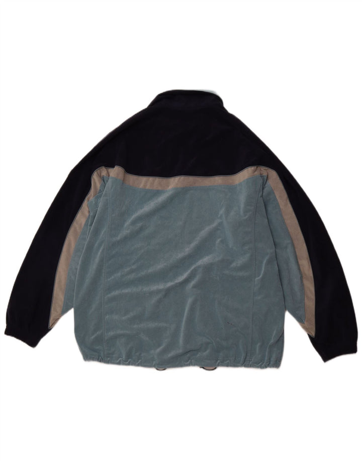 ASICS Herren-Trainingsanzug-Top-Jacke, groß, blau, Farbblock, Polyester, Sport