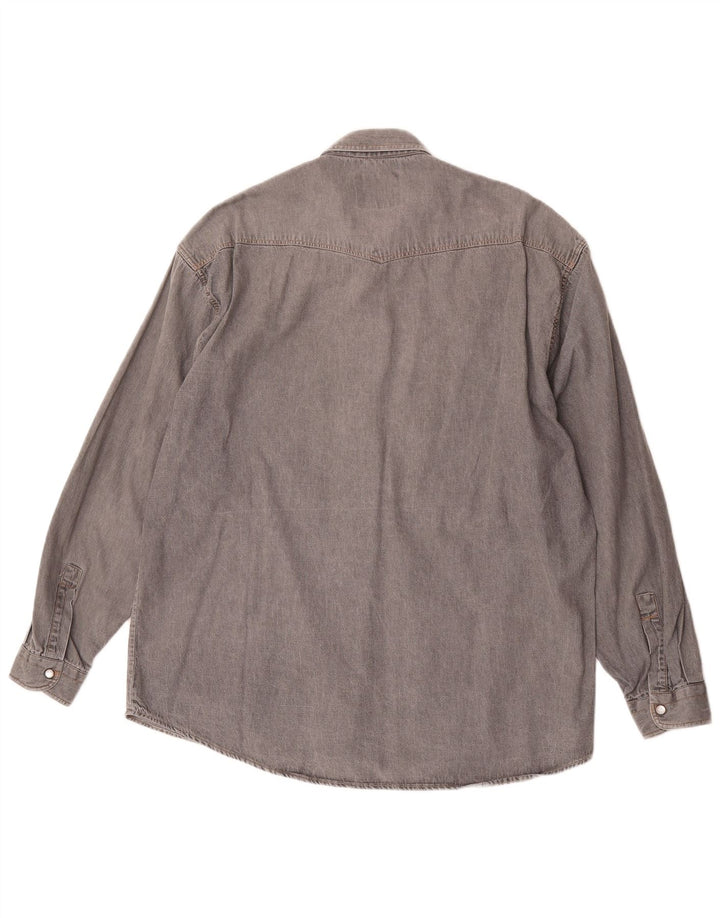 Vintage Herren Jeanshemd XL Grau Baumwolle