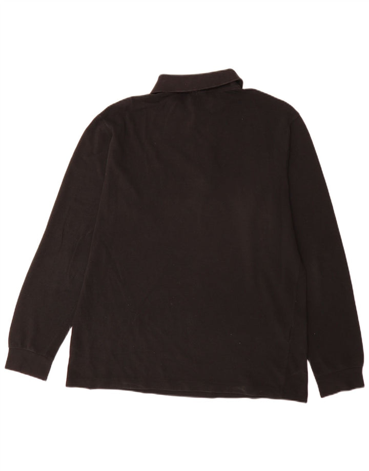 Lacoste Herren-Langarm-Poloshirt mit normaler Passform, Größe 4, mittelschwarz, Baumwolle