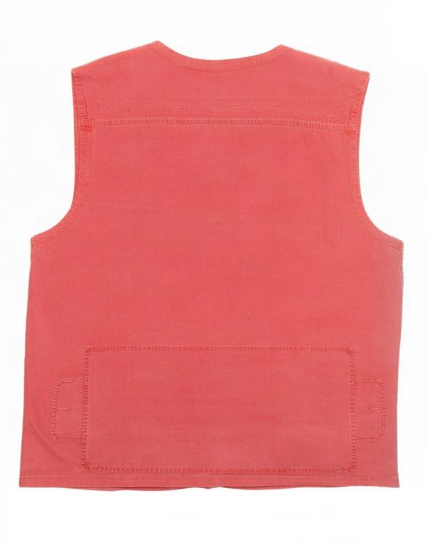 Vintage Herren Utility Gilet UK 40 Große rote Baumwolle