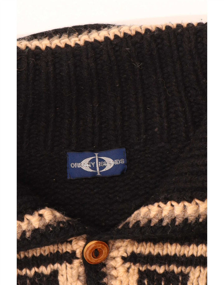 Grafischer Herren-Cardigan, groß, grau, Azteken-Farbblock