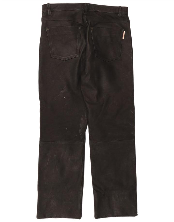 Fuente Herren Lederhose W37 L31 Schwarzes Leder
