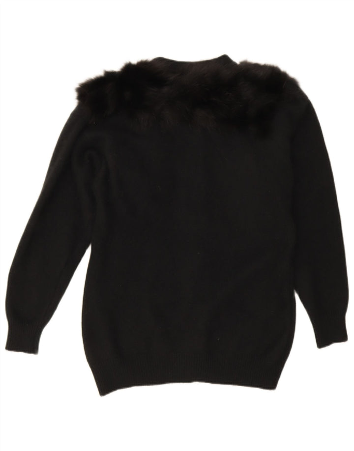 Vintage Damen Cardigan Pullover UK 8 Small Schwarz
