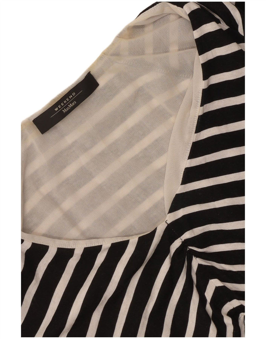 Max Mara Damen Wochenend-Blusenoberteil UK 12 Medium Schwarz gestreift