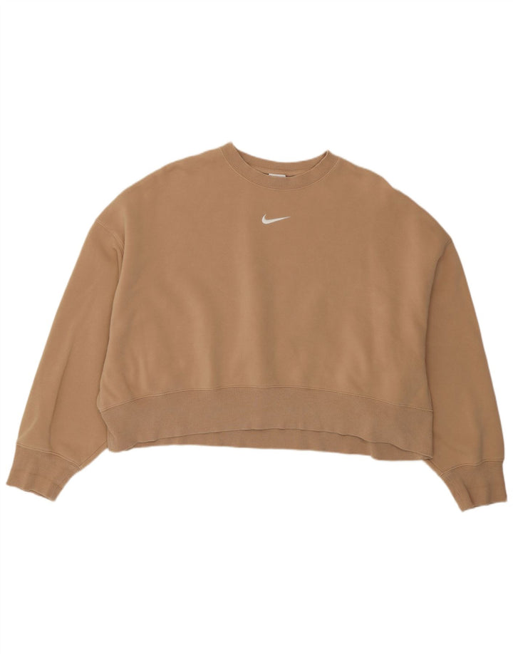 Nike Damen-Sweatshirt in Übergröße, Größe UK 14, mittelbraun, Baumwolle