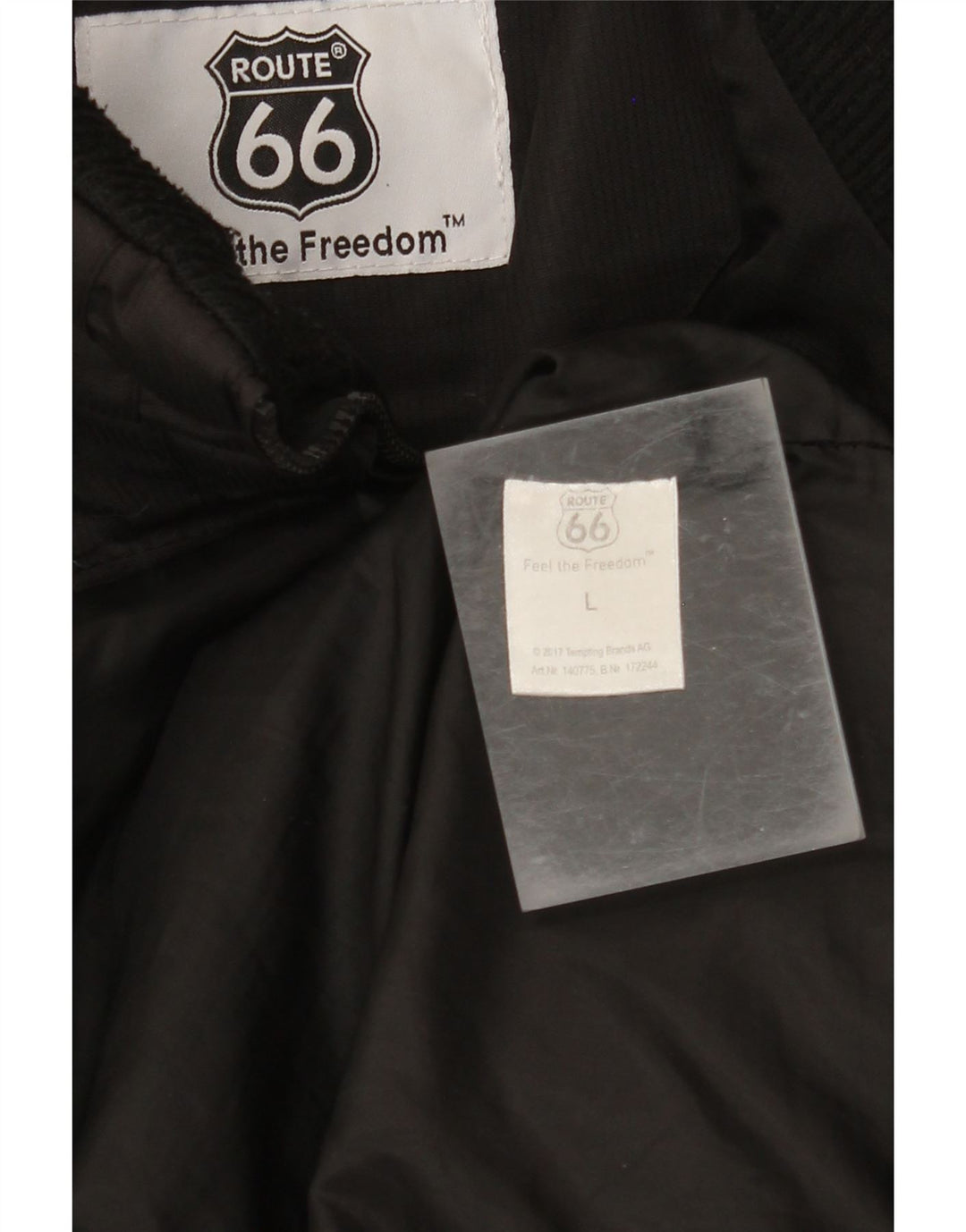 ROUTE 66 Wattierte Herrenjacke UK 40 Large Schwarz Polyester