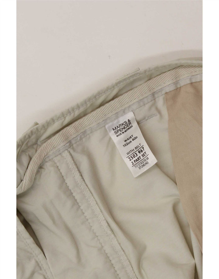 Marks & Spencer Herren Cargoshorts W40 XL Beige Baumwolle