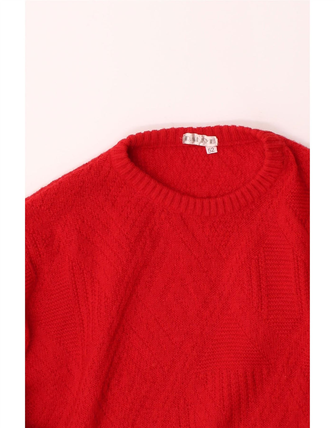 VINTAGE Mens Crew Neck Jumper Sweater IT 52 Large Red Wool Vintage Vintage and Second-Hand Vintage from Messina Hembry 