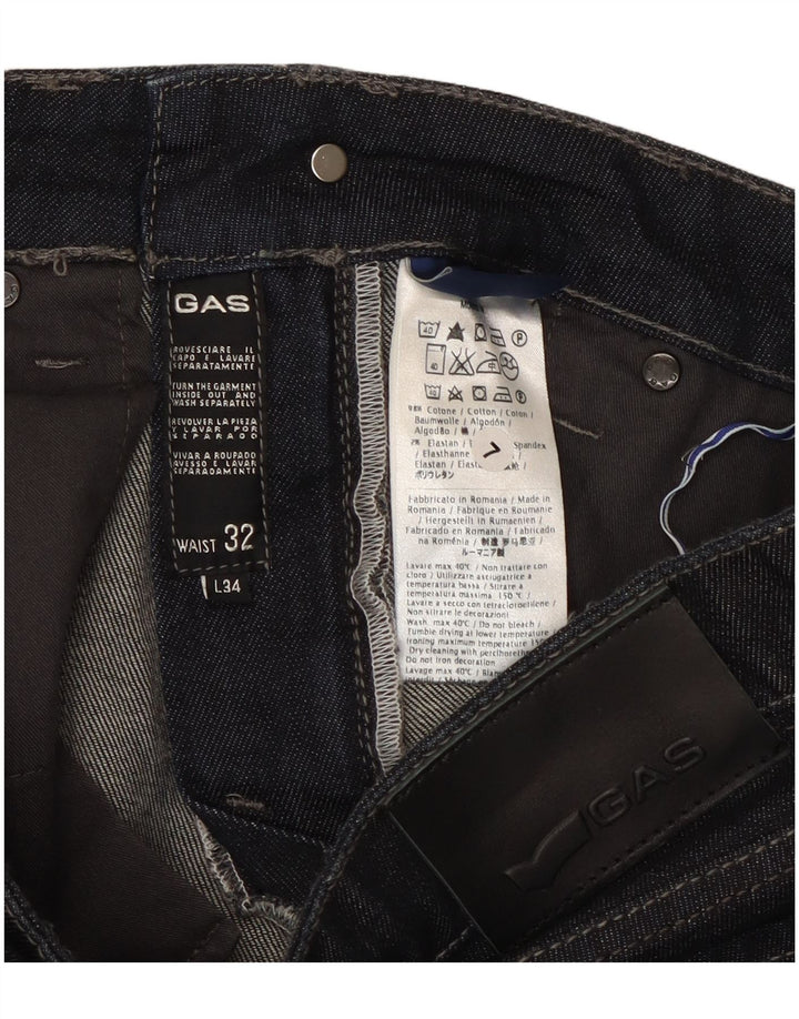 Gas Damen Straight Jeans W32 L34 Marineblaue Baumwolle