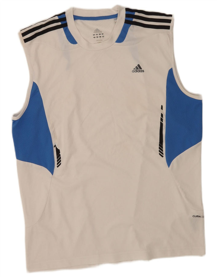 Adidas Herren Climacool Weste Top Large Weiß Colourblock Polyester