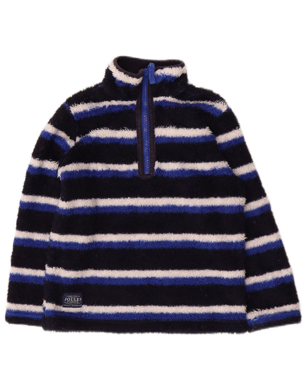 JOULES Jungen-Fleecepullover mit Reißverschluss am Kragen, 5–6 Jahre, blau gestreift, Polyester