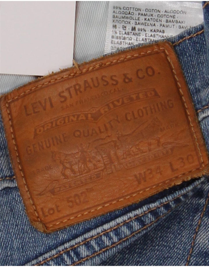 Levi's Herren 502 Straight Jeans W34 L30 Blaue Baumwolle