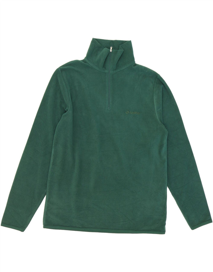 LOTTO Mens Zip Neck Fleece Jumper Medium Green Vintage Lotto and Second-Hand Lotto from Messina Hembry 