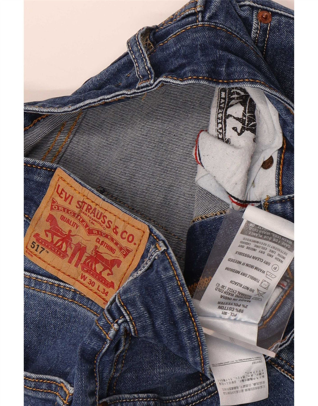 Levi's Herren 517 Bootcut Jeans W30 L30 Blaue Baumwolle