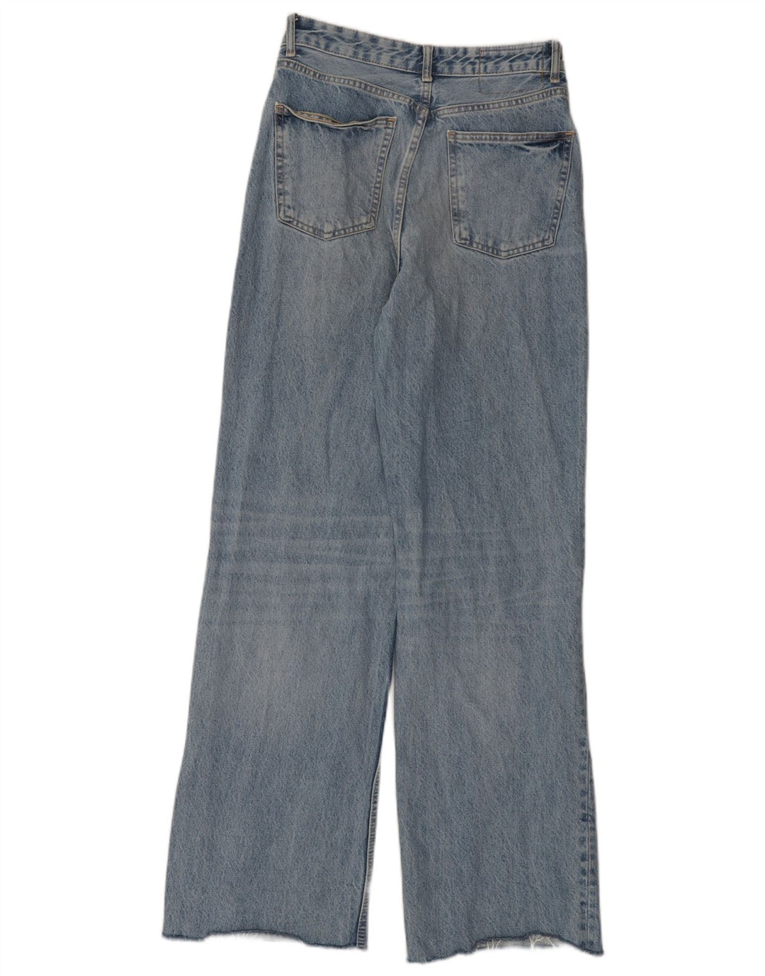 Zara Damen Distressed Jeans mit weitem Bein EU 40 Mittel W30 L32 Blau