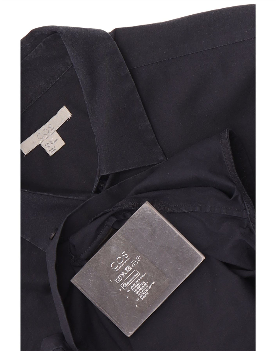 Cos Damenhemd EU 34 XS Marineblaue Baumwolle