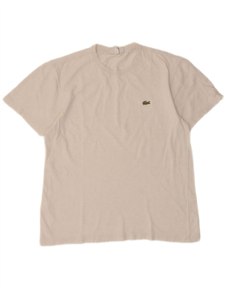 Lacoste Herren T-Shirt Top Größe 4 Mittelweiße Baumwolle