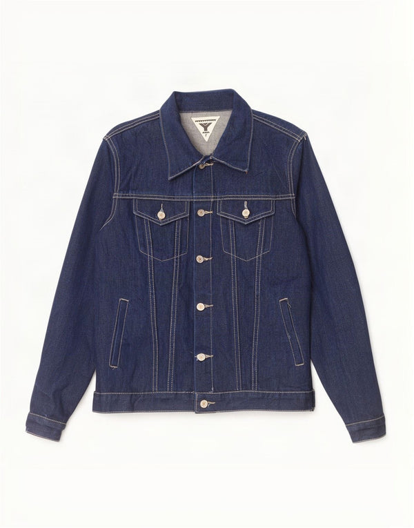 Vintage Jeansjacke für Jungen, 14–15 Jahre, marineblaue Baumwolle
