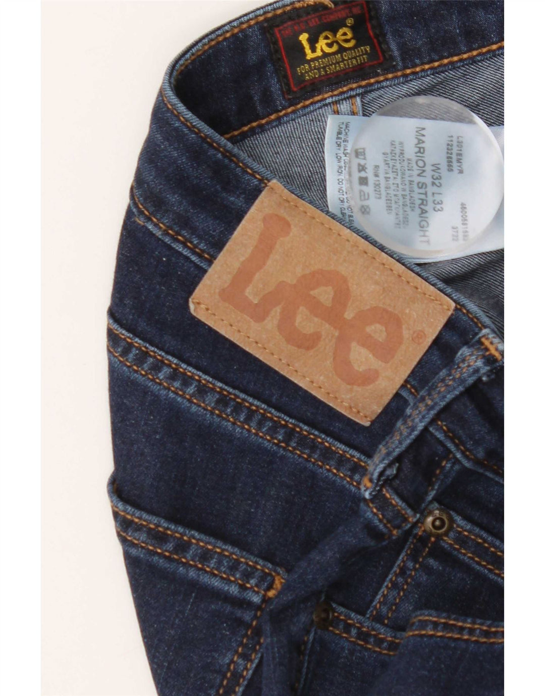 Lee Damen Marion Straight Jeans W32 L33 Marineblaue Baumwolle