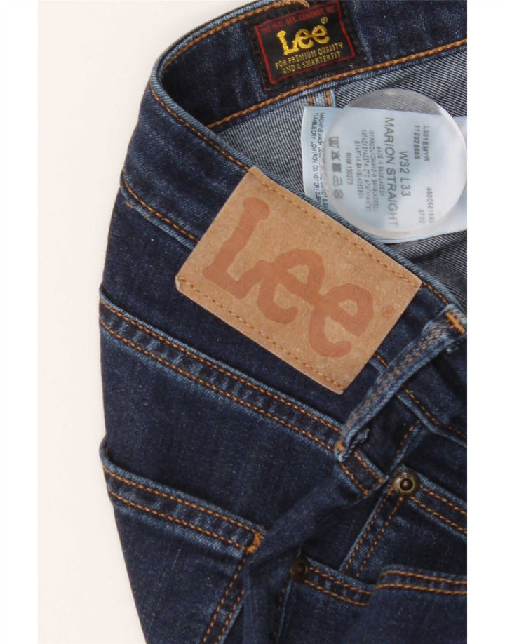 Lee Damen Marion Straight Jeans W32 L33 Marineblaue Baumwolle