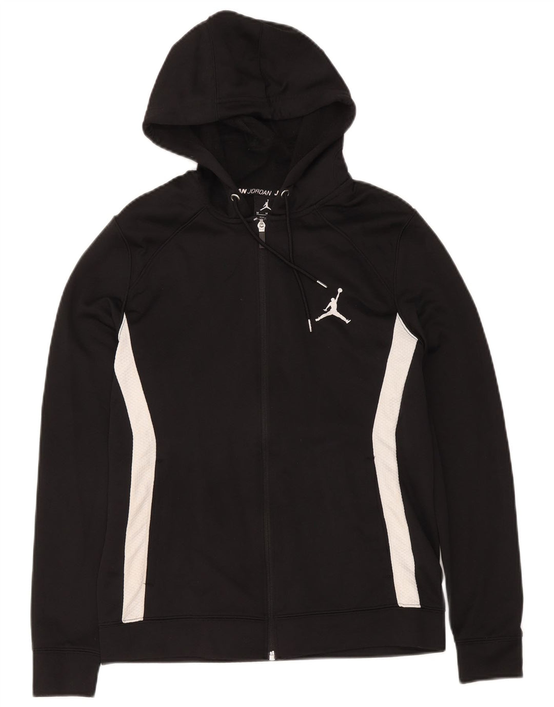 Jordan Herren-Dri-Fit-Kapuzenpullover mit Reißverschluss, Mittelschwarzes Farbblock-Polyester