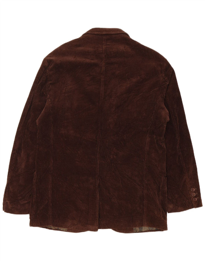 HERMAN & SONS Herren-Blazer aus Cord mit 3 Knöpfen, IT 48, Mittelbraun