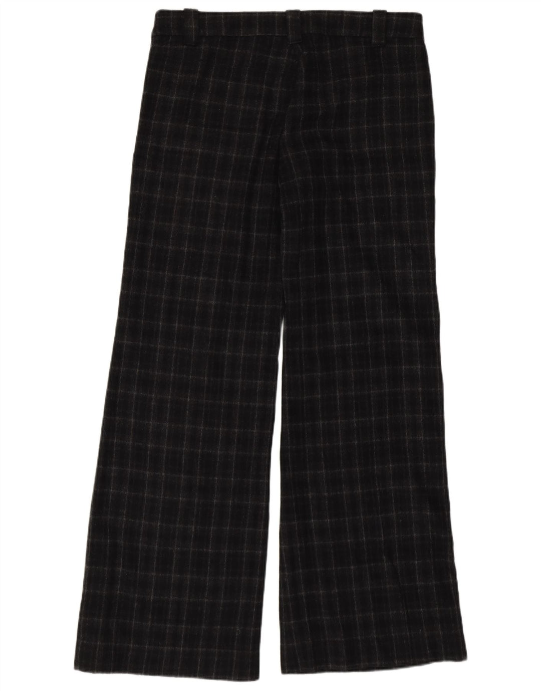 Miss Sixty Damen-Freizeithose mit weitem Bein, W28, L32, schwarz karierte Wolle