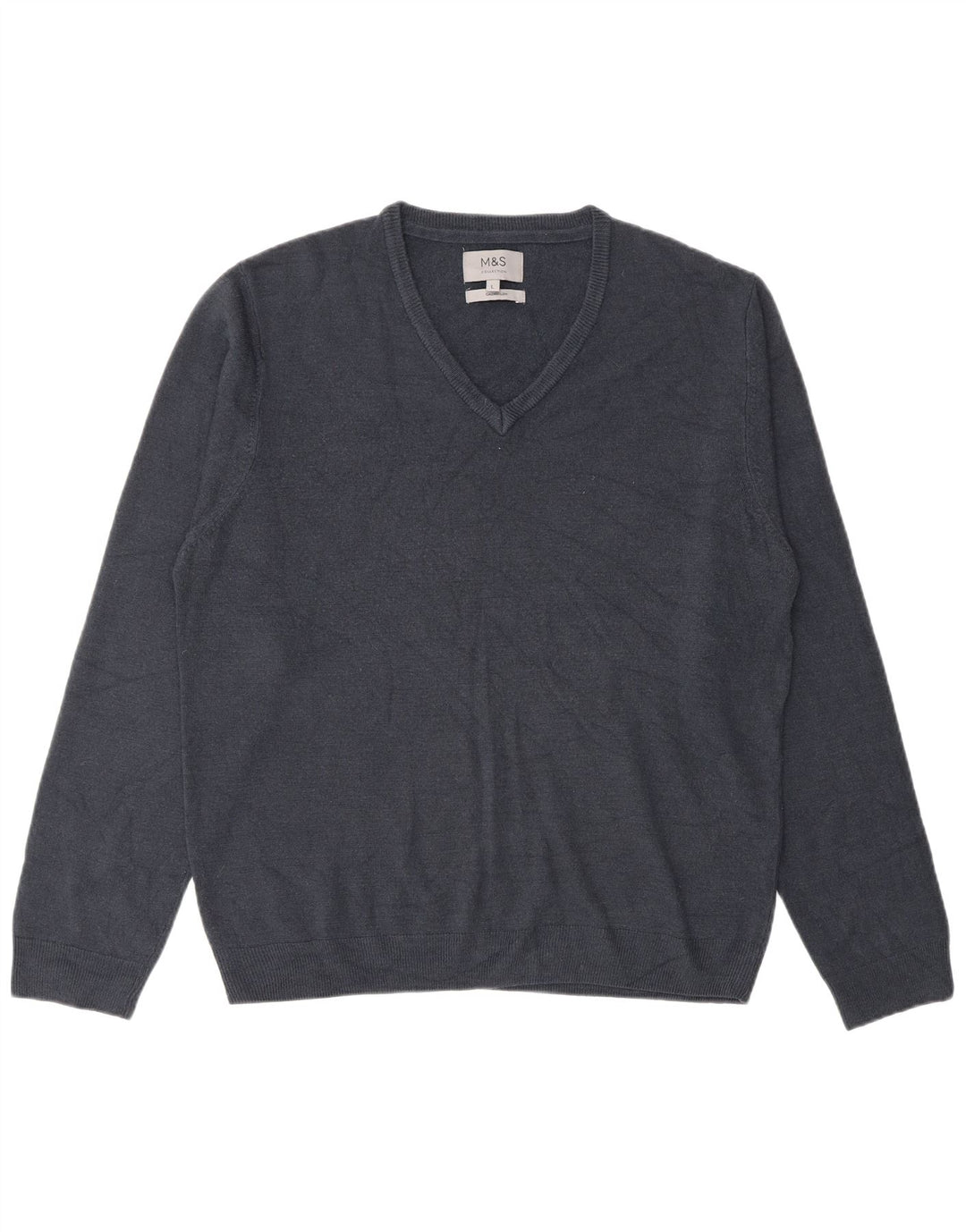 Marks & Spencer Herren-Pullover mit V-Ausschnitt, groß, Marineblau, Acryl